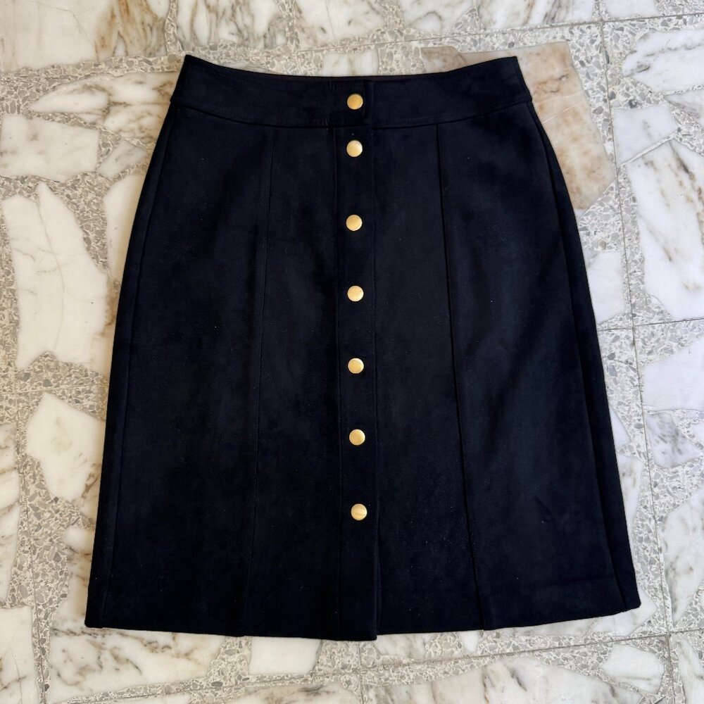 Ann Taylor LOFT Mid-length Black Velvet Skirt 00P